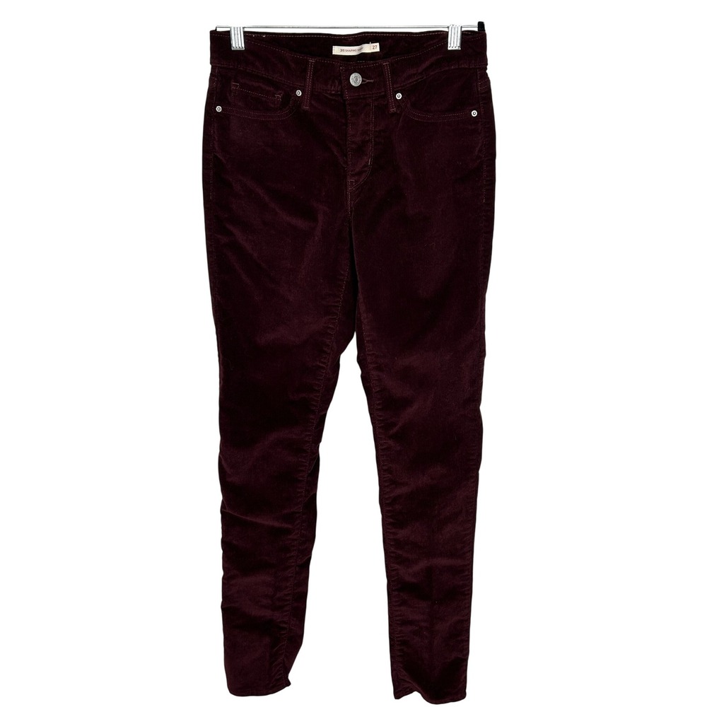 Levi's 311 Shaping Skinny Dark Brown Corduroy Pants Stretch Women's Tag Size 27